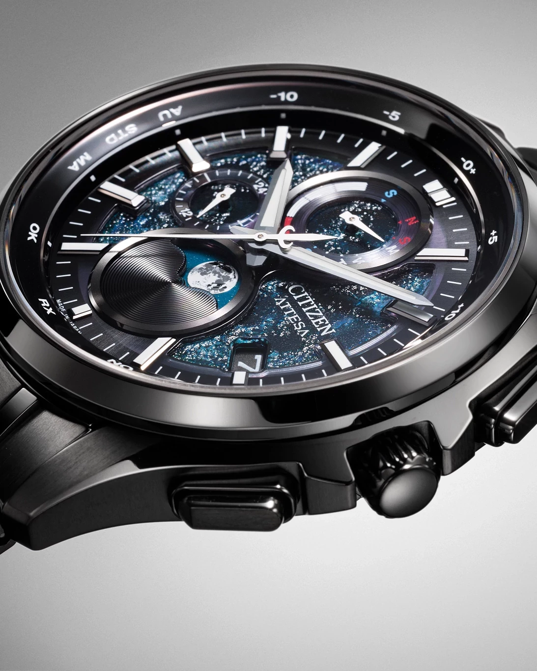 ATTESA HAKUTO-R Blue Dial Super Titanium with DLC Coating Bracelet